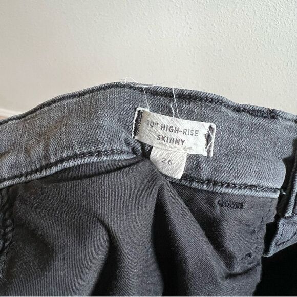 Madewell Gray 10" High Rise Fray Raw Hem Stretch Skinny Jeans 26 - Picture 3 of 8